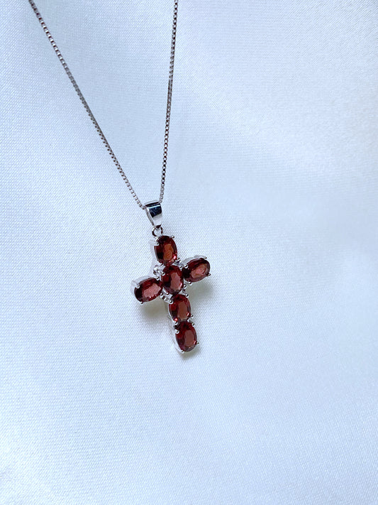 Cadenita Cruz Granate