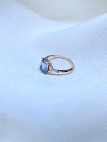 Anillo Valentina Sky Blue Rose gold