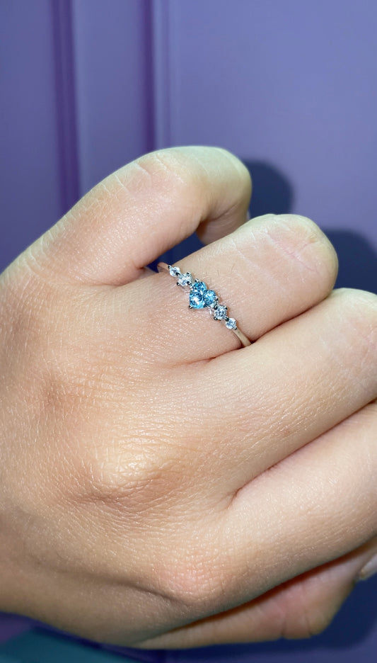 Anillo Corazón mini Sky blue