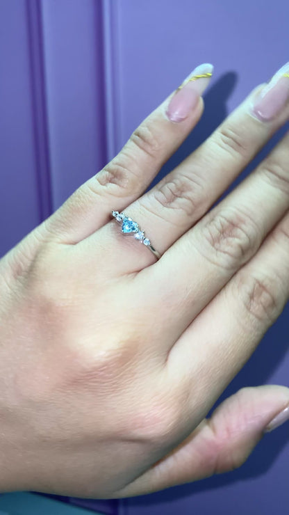 Anillo Corazón mini Sky blue