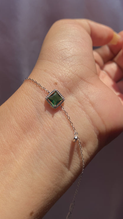 Pulserita Circonia rectangular verde