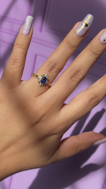 Anillo Aurora Blue Gold